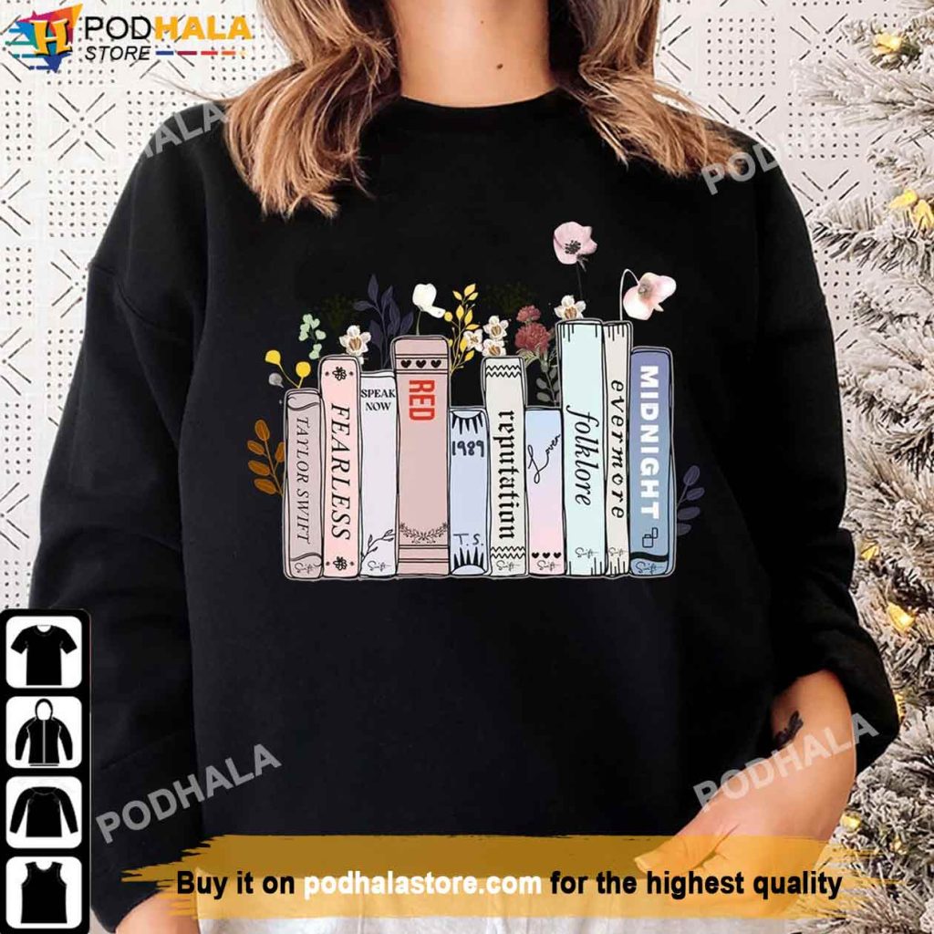 Taylor Flower Albums As Books Taylor Swift Sweatshirt, Taylor Swift Gifts
