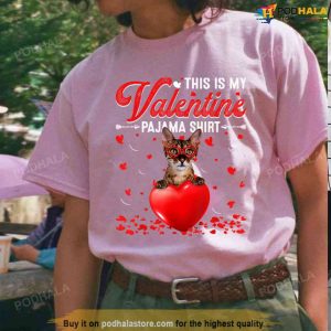 This Is My Valentine Pajama Savannah Cat Unisex Sweatshirt 2