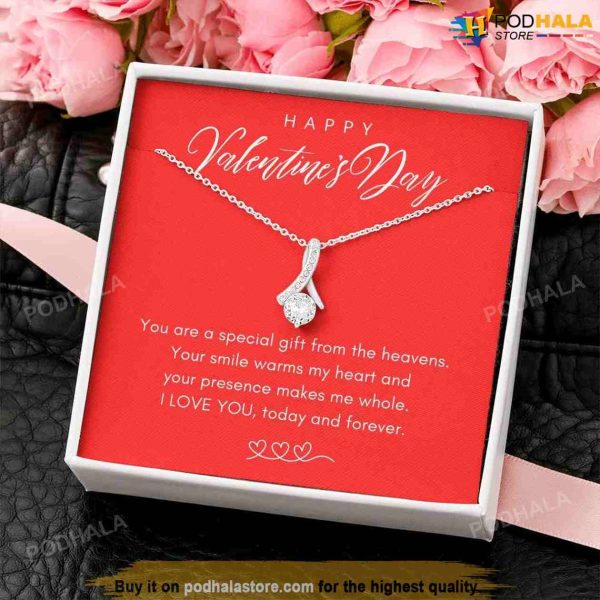 To My Beautiful Amazing Wife Happy Valentines Day Necklace Gift