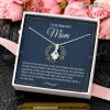 To My Beautiful Mom Necklace with Message Card, Moms Valentine Gift