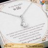 To My Beautiful Wife Necklace with Message Card, Best Valentine Gift For Wife