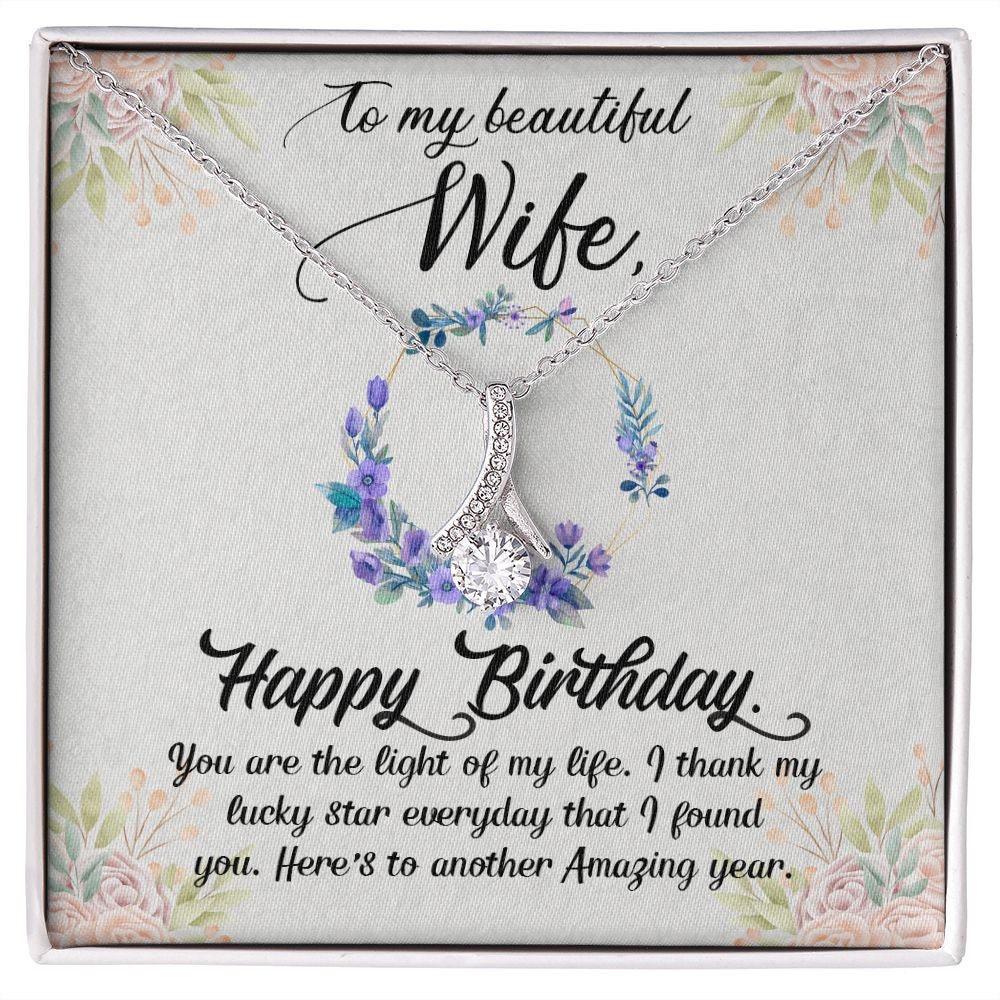To My Beautiful Wife Valentines Day Necklace, Best Valentine Gift For Wife