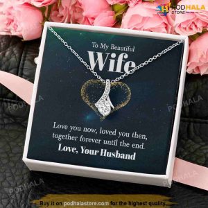 To My Beautiful Wife Valentines Necklace, Valentines Day Gift For Wife From Husband