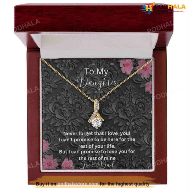 To My Daughter Alluring Beauty Necklace, Valentines Gift For Daughter From Dad