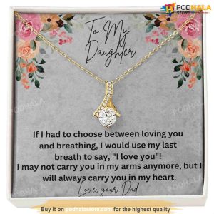 To My Daughter Necklace With Card Valentines Gift For Daughter From Dad 2