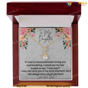 To My Daughter Necklace With Card Valentines Gift For Daughter From Dad 3