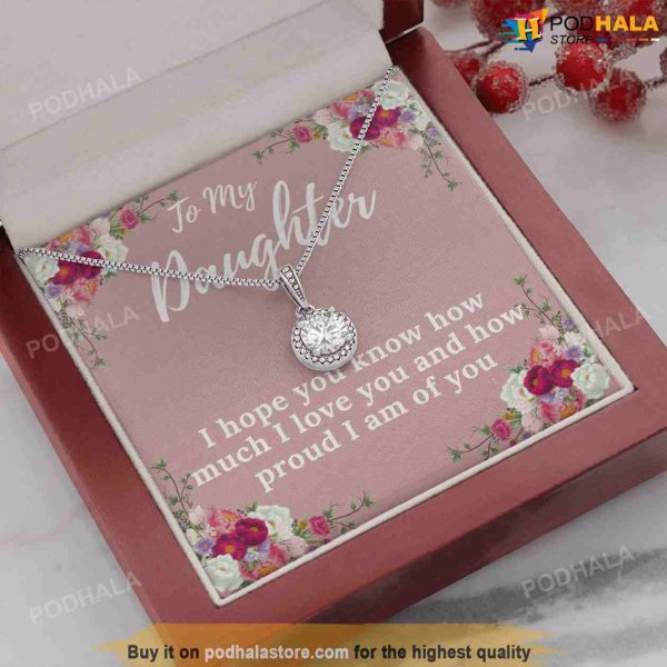 To My Daughter Necklace with Message Card, Valentines Gift to My Daughter