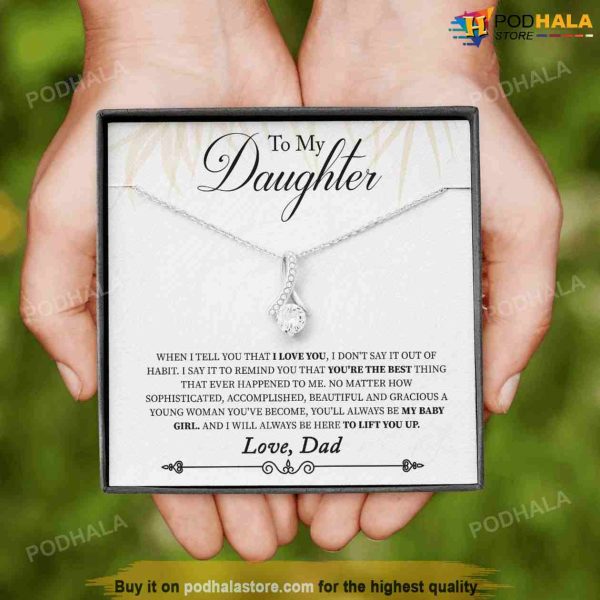 To My Daughter Valentines Day Necklace Gift For Daughter From Dad