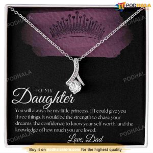 To My Daughter Valentines Day Necklace, Valentines Gift For Daughter From Dad