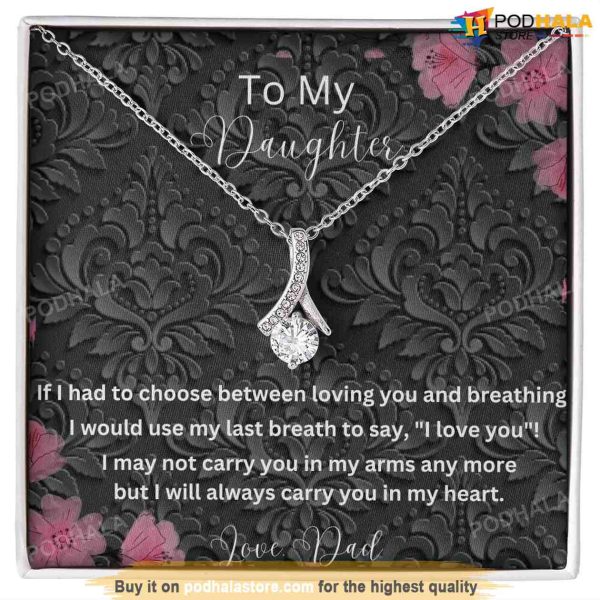 To My Daughter Valentines Day Necklace, Valentines Gift For Daughter From Dad
