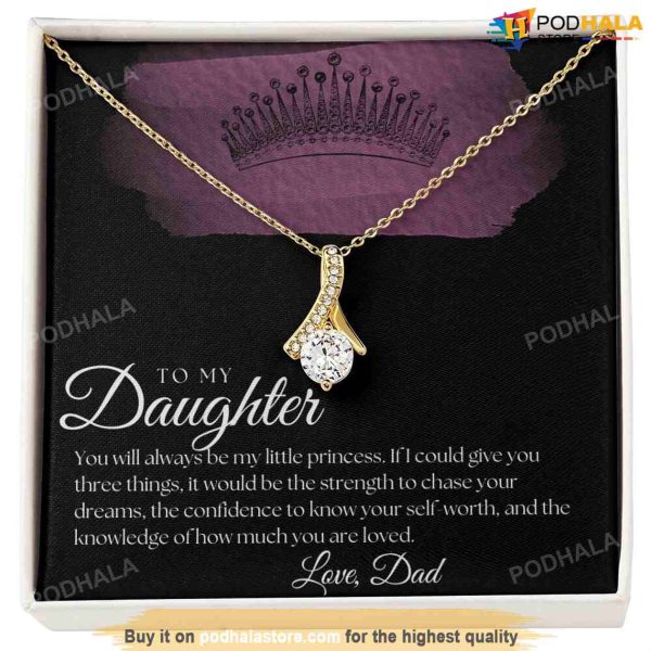 To My Daughter Valentines Day Necklace, Valentines Gift For Daughter From Dad