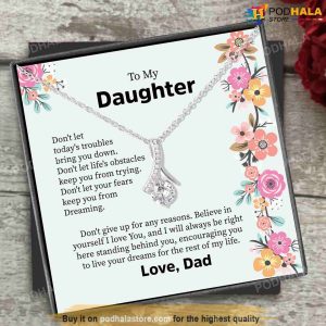 To My Daughter Valentines Necklace For Daughter From Dad With Message Card