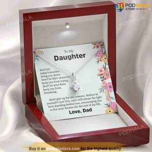 To My Daughter Valentines Necklace For Daughter From Dad With Message Card 3