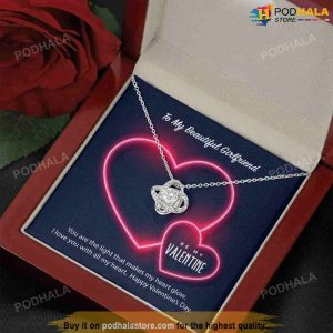 To My Girlfriend Be My Valentine Love Knot Valentines Day Necklace 2