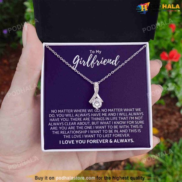 To My Girlfriend Necklace, I Love You Forever Valentines Day Gift For Girlfriend