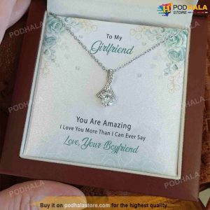 To My Girlfriend Necklace Message Card Anniversary Valentines Day Gift 2