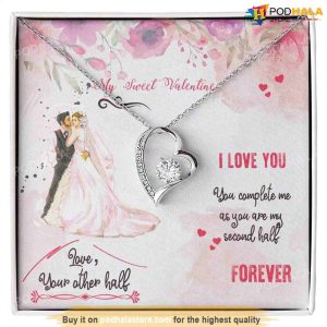 To My Girlfriend Necklace with Message Card, Valentine Gift For Girlfriend