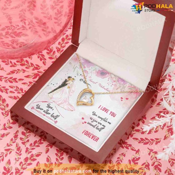 To My Girlfriend Necklace with Message Card, Valentine Gift For Girlfriend