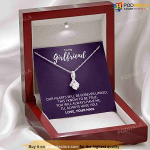 To My Girlfriend Necklace With Message Card Valentines Day For Girlfriend 2