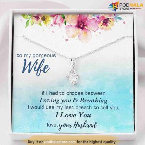 To My Gorgeous Wife Alluring Beauty Valentines Necklace For Her 2