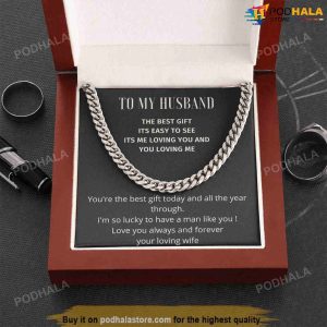 To My Husband Valentines Day Necklace, Best Valentine Gift For Husband