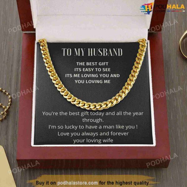 To My Husband Valentines Day Necklace, Best Valentine Gift For Husband