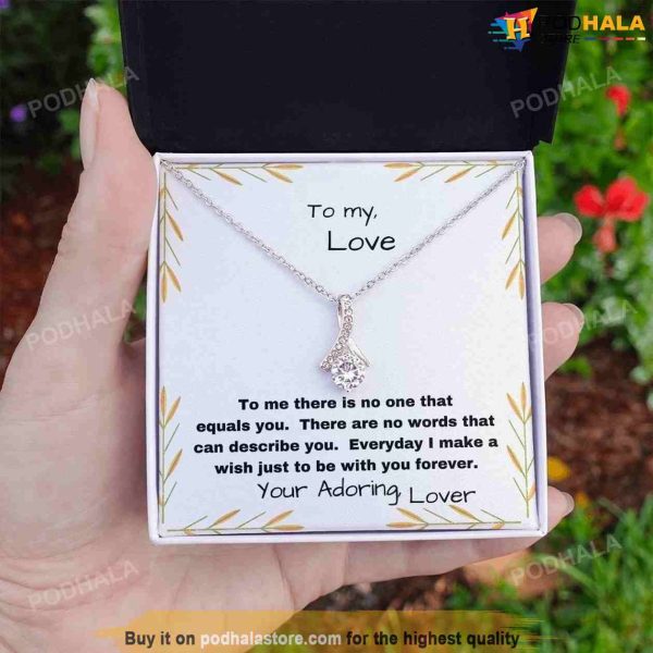 To My Love Alluring Beauty Necklace with Card, Best Valentine Gift For Wife