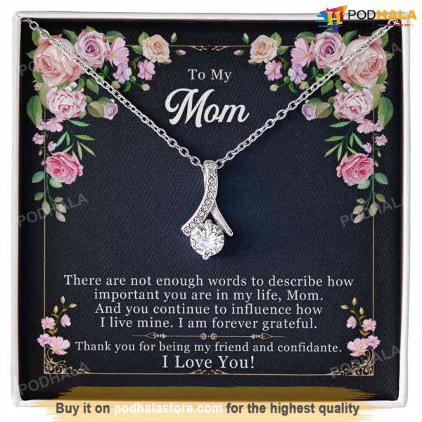 To My Mom Alluring Necklace Forever Grateful  To Mother, Moms Valentine Gift