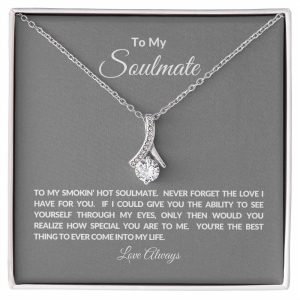 To My Soulmate Alluring Beauty Necklace with Card,  Best Gift For Wife On Valentines Day