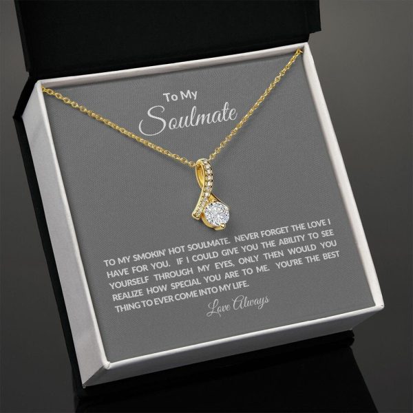 To My Soulmate Alluring Beauty Necklace with Card,  Best Gift For Wife On Valentines Day