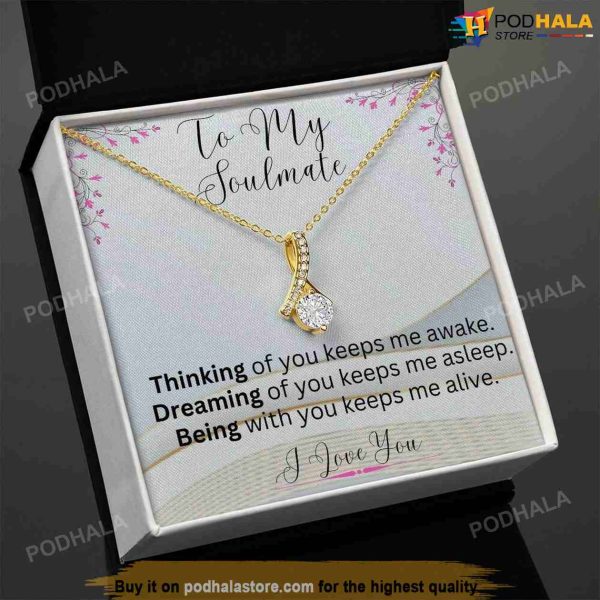 To My Soulmate I Love You Alluring Beauty Necklace, Best Valentine Gift For Wife