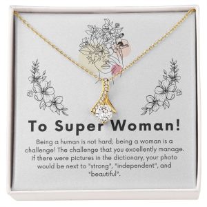 To Super Woman Valentines Necklace Beautiful Jewelry Gift With Message Card 2