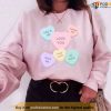 Valentine’s Day Large Colorful Candy Hearts Unisex Sweatshirt