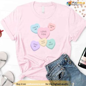 Valentine's Day Large Colorful Candy Hearts Unisex Sweatshirt 2