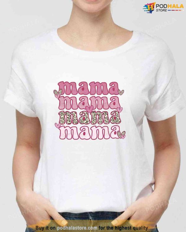 Valentines Day Mama Pink Leopard Unisex Sweatshirt Unisex T-Shirt