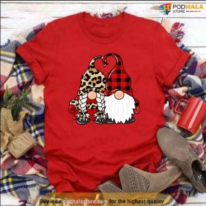 Valentine Gnomes Couple Lover Leopard Cute Valentines Day TShirt