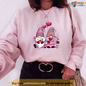Valentine Gnomes Couple Pink Unisex Sweatshirt Unisex T-Shirt