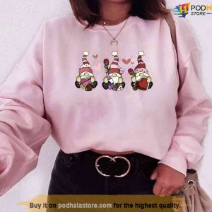 Valentine Gnomes Hearts Cute Unisex Sweatshirt Unisex T shirt 1