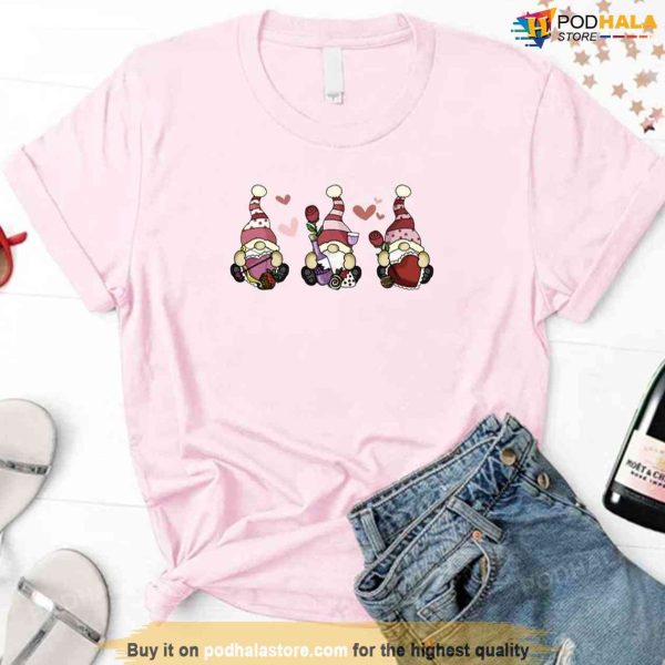 Valentine Gnomes Hearts Cute Unisex Sweatshirt Unisex T-Shirt