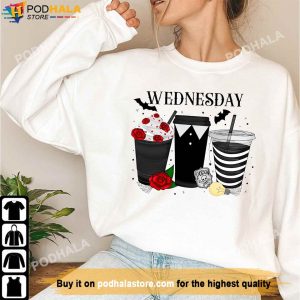 Wednesday Addams Coffee Sweatshirt, Trending TV Show, Wednesday Addams Shirt