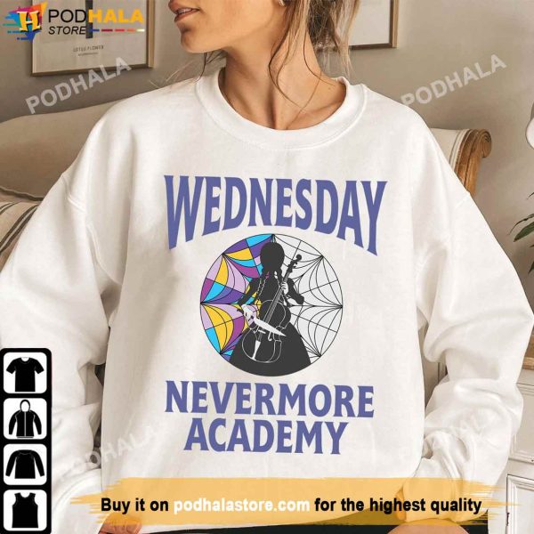 Wednesday Nevermore Academy Sweatshirt, Wednesday Addams Play The Cello