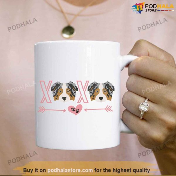 Xoxo Australian Shepherd Lovers Gift, Valentines Day Coffee Mug