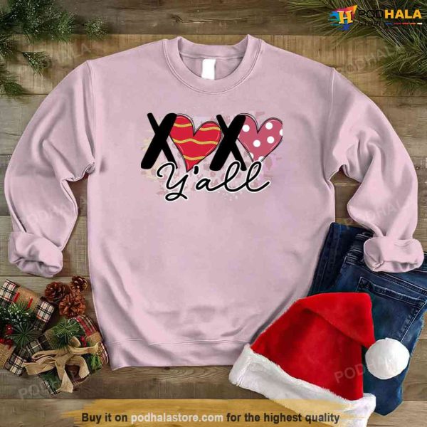 Xoxo Yall With Heart Typography Unisex Sweatshirt