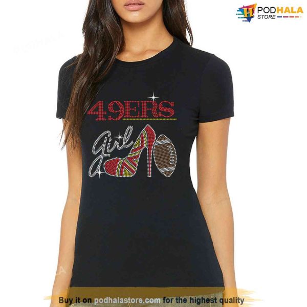 49Ers Girl Rhinestone Shirt, 49Ers Women’s Apparel