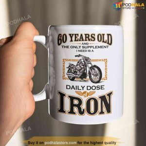 60 Year Old Biker Coffee Mug Iron Motorcycle 60th Birthday Gift 2