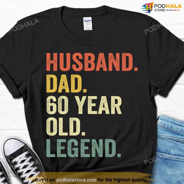 60th Birthday Gift for Men Husband Dad Tee, 60 Year Old Legend Shirt