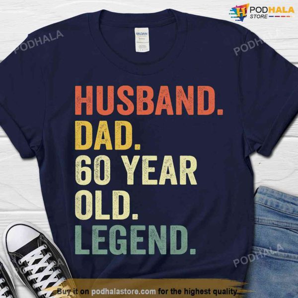 60th Birthday Gift for Men Husband Dad Tee, 60 Year Old Legend Shirt