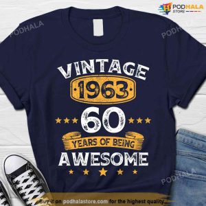 60th Birthday Gift Ideas For Dad Vintage 1963 60th Bday Tshirt