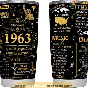 60th Birthday Gift Ideas Tumbler, 60 Year Old Gifts For Men, 1963 Birthday Gifts
