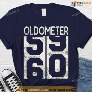 60th Birthday Gift Oldometer 60 Tshirt For Men Grandpa Dad Husband